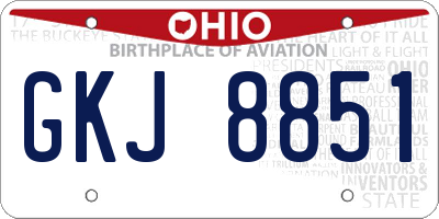 OH license plate GKJ8851