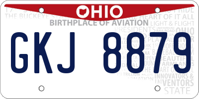 OH license plate GKJ8879