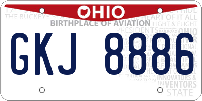 OH license plate GKJ8886