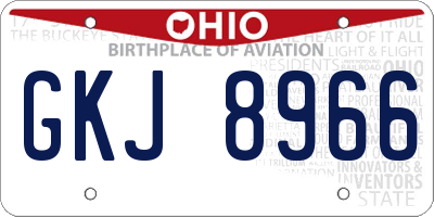 OH license plate GKJ8966