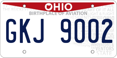 OH license plate GKJ9002