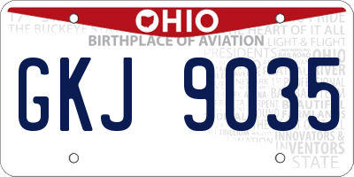 OH license plate GKJ9035