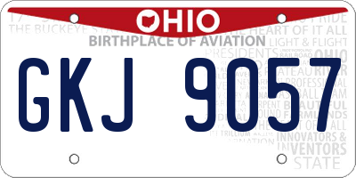 OH license plate GKJ9057