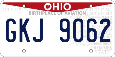 OH license plate GKJ9062