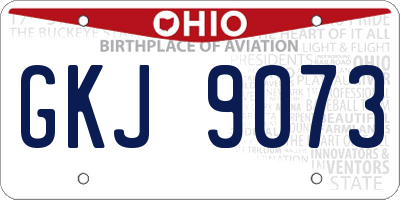 OH license plate GKJ9073