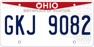 OH license plate GKJ9082