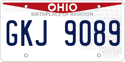 OH license plate GKJ9089
