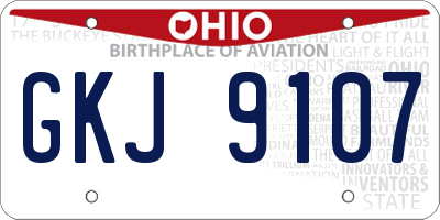 OH license plate GKJ9107