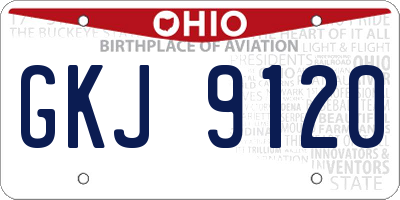 OH license plate GKJ9120