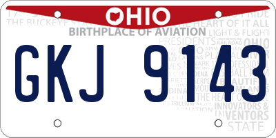 OH license plate GKJ9143