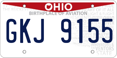 OH license plate GKJ9155