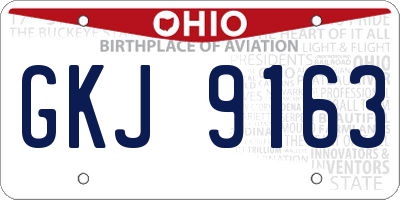 OH license plate GKJ9163