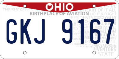 OH license plate GKJ9167