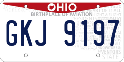 OH license plate GKJ9197
