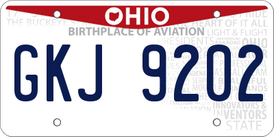 OH license plate GKJ9202