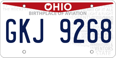 OH license plate GKJ9268