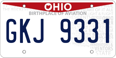 OH license plate GKJ9331