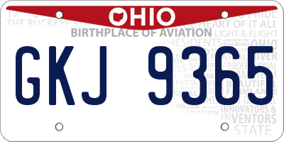 OH license plate GKJ9365