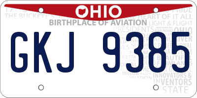 OH license plate GKJ9385