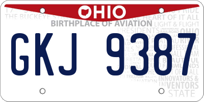 OH license plate GKJ9387