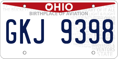OH license plate GKJ9398