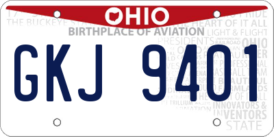 OH license plate GKJ9401