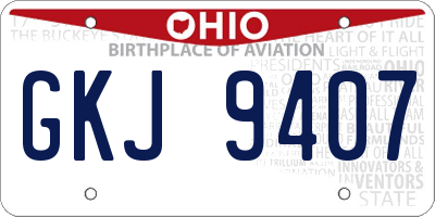 OH license plate GKJ9407