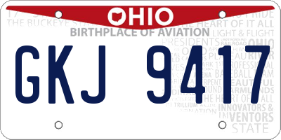 OH license plate GKJ9417