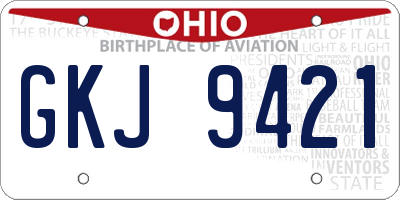 OH license plate GKJ9421