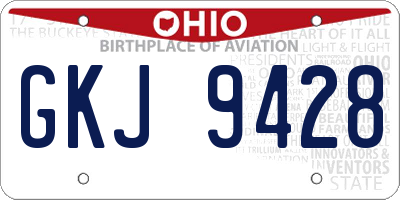 OH license plate GKJ9428