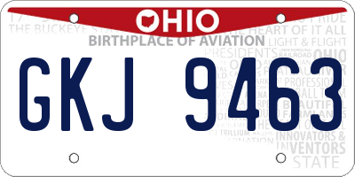OH license plate GKJ9463