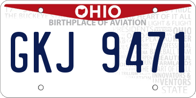 OH license plate GKJ9471