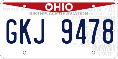 OH license plate GKJ9478