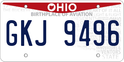 OH license plate GKJ9496