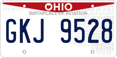 OH license plate GKJ9528