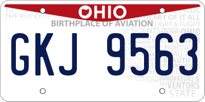 OH license plate GKJ9563