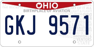 OH license plate GKJ9571