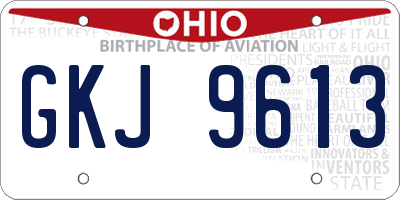 OH license plate GKJ9613