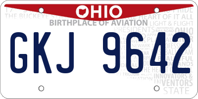OH license plate GKJ9642