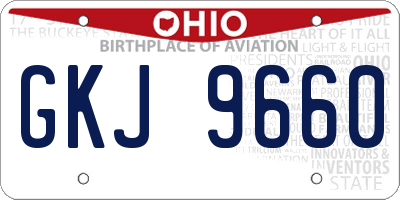 OH license plate GKJ9660
