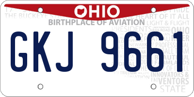 OH license plate GKJ9661