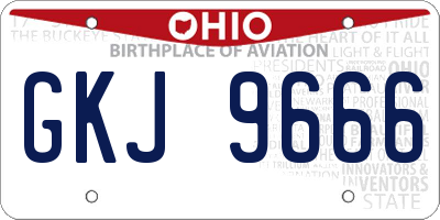 OH license plate GKJ9666