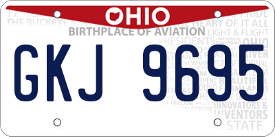 OH license plate GKJ9695