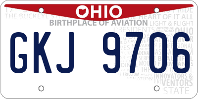 OH license plate GKJ9706