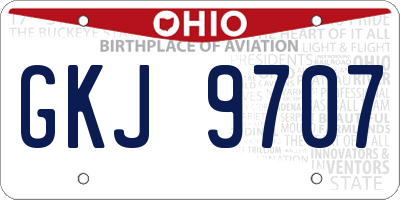 OH license plate GKJ9707