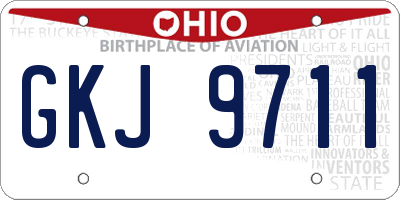 OH license plate GKJ9711