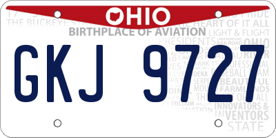 OH license plate GKJ9727