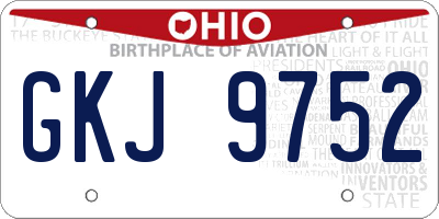 OH license plate GKJ9752