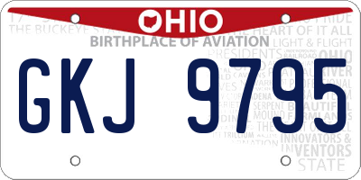 OH license plate GKJ9795