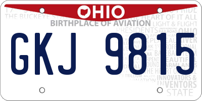 OH license plate GKJ9815